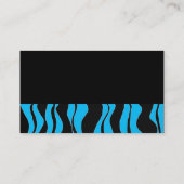 Schwarz und Blau Zebra Print Visitenkarte (Rückseite)