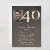 Schwarz und Braun, 40. Geburtstag Einladung (Vorderseite)