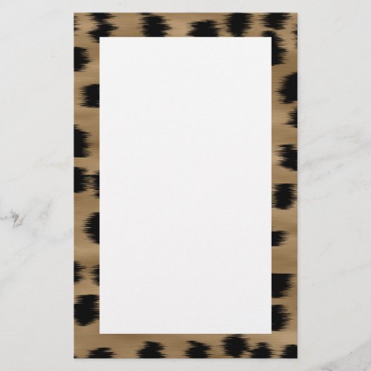 Schwarz und Braun Cheetah Print Muster. Briefpapier (Vorderseite)