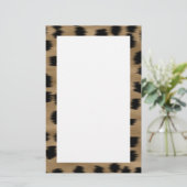 Schwarz und Braun Cheetah Print Muster. Briefpapier (Stehend Vorderseite)