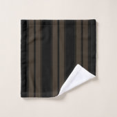 Schwarz und braun gestreift badhandtuch set (Waschlappen)