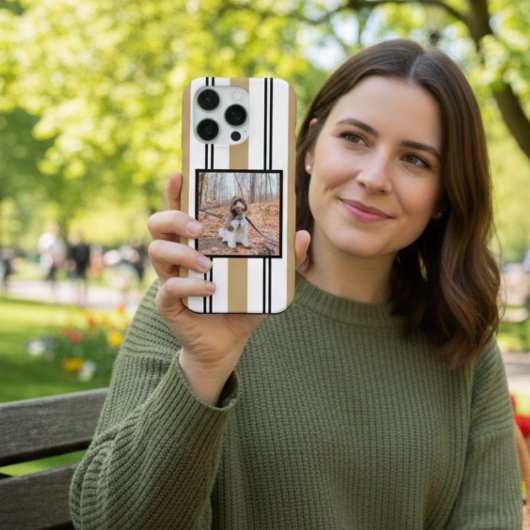 Schwarz- und Braun gestreifte Tierfoto iPhone Hülle