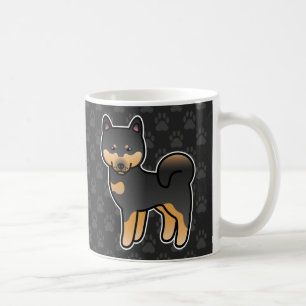 Schwarz und Braun gezeichneter Shiba Inu Kaffeetasse
