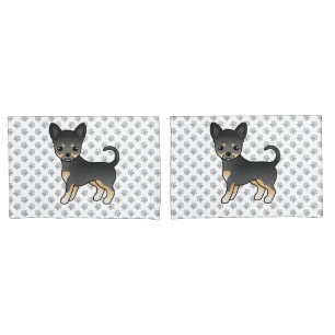 Schwarz und Braun glatthaariger Chihuahua-Hund & P Kissenbezug