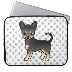 Schwarz und Braun glatthaariger Chihuahua-Hund & P Laptopschutzhülle