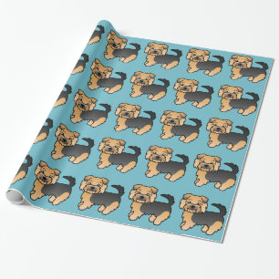 Schwarz und Braun Norfolk Terrier Süßer Hund Muste Geschenkpapier