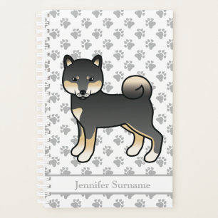 Schwarz und Braun Shiba Inu Süßer Hund und Pfoten Planer
