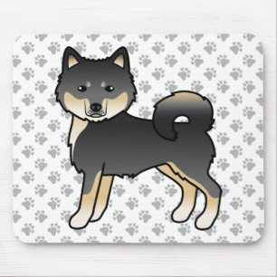 Schwarz und brauner Alaskan Malamute süßer Cartoon Mousepad
