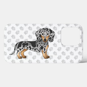Schwarz und Brauner Dapple Kurzhaar-Dackel & Pfote Case-Mate iPhone Hülle