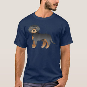 Schwarz und brauner Mini Goldendoodle süßer Cartoo T-Shirt