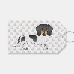 Schwarz und Brauner Pied Glatthaar Dachshund Süßer Geschenkanhänger