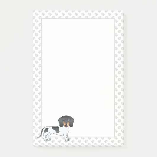 Schwarz und Brauner Scheck Kurzhaar Dachshund & Pf Post-it Klebezettel (Vorderseite)