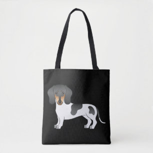 Schwarz und Brauner Schecke Kurzhaar-Dachshund - S Tasche