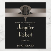 Schwarz und Bronze Kunst, Dichtung und Musik Weinetikett (Einzelnes Label)