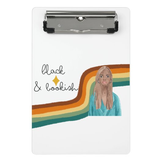 Schwarz und Buchrücken Mini Klemmbrett (Vorderseite)