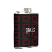 Schwarz und Burgandy Zeitgenössische Flasche (pcb) Flachmann (Rechts)