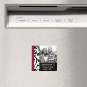 Schwarz und Burgund Foto speichern das Datumsfenst Magnet (In Situ (Geschirrspüler))