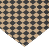 Schwarz und Camel Brown kariert Tischdecke (Schrägansicht)