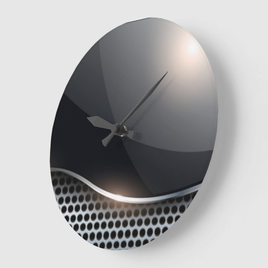 Schwarz und Chrom Große Wanduhr (Winkel)