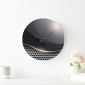 Schwarz und Chrom Große Wanduhr (Zuhause)