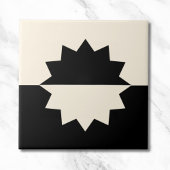 Schwarz und Crea Sun Mid Century Moderne Fliese