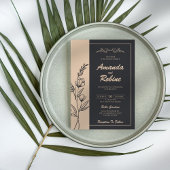 Schwarz und Creme Elegante Einladung zur Hochzeit