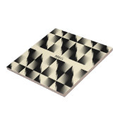 Schwarz und Creme (Initialen hinzufügen) Fliese (Seite)