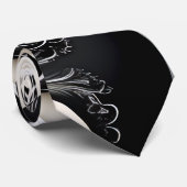 Schwarz und Creme Krawatte (Gerollt)