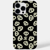 Schwarz und Creme Niedlich Skulls Muster Monogramm Case-Mate iPhone Hülle (Rückseite)