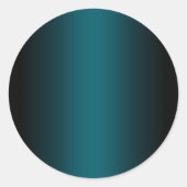 Schwarz und Dunkel, Aquamarine Gradient Blank Runder Aufkleber (Vorderseite)