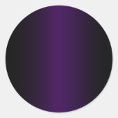 Schwarz und Dunkel, Lila Gradient Blank Runder Aufkleber (Vorderseite)