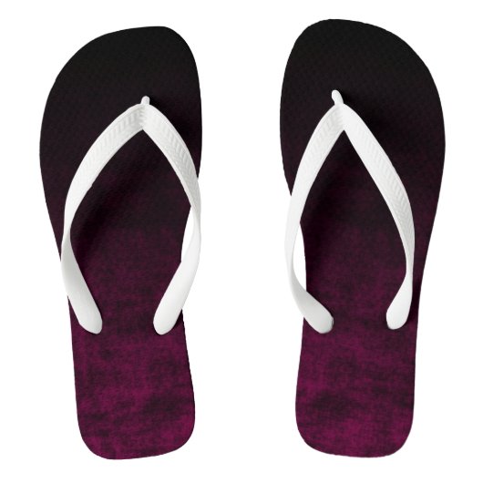 Schwarz und Dunkel Magenta Gradient Textur Badesandalen (Fußbett)