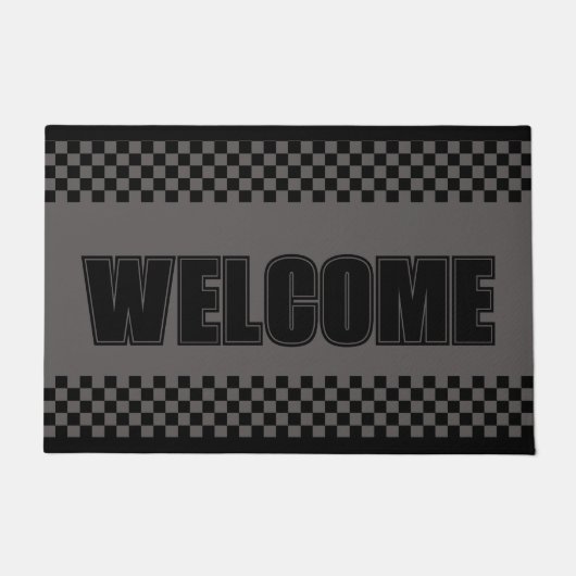 Schwarz und Dunkelgrau Fußmatte (Vorderseite)