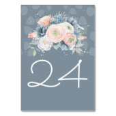 Schwarz und Dusty Rose Wasserfarben Tischnummer (Rückseite)