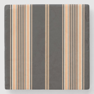 Schwarz und Ecru, Stripes Square Untersetzer