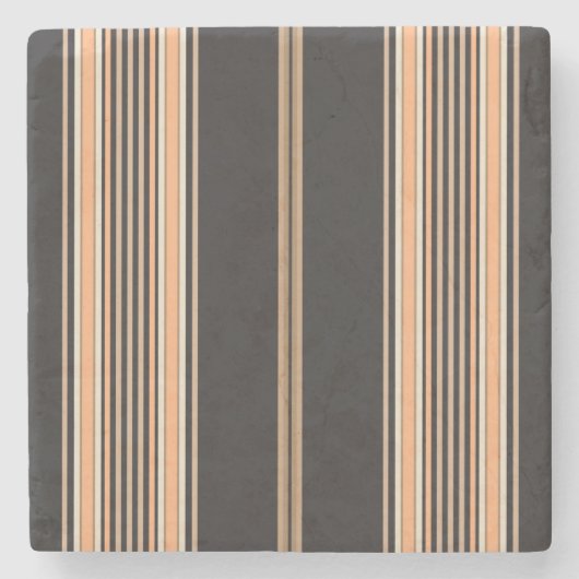 Schwarz und Ecru, Stripes Square Untersetzer (Vorderseite)