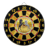 Schwarz und ein weißes Pferd, das kämpft Dartscheibe (vorne)