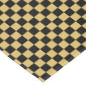 Schwarz und Falschgelb geprüft Tischdecke (Schrägansicht)