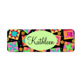 Schwarz und farbenfrohe Patchwork Quilt Block Art (Vorne)