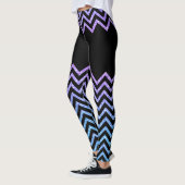 Schwarz und farbige Zickzack Glitzer Textur Leggings (Links)