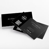 Schwarz und Fett | QR-Code und Logo | Sleek, moder Visitenkarte
