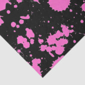 Schwarz und Fuschia Spritzer Malerische Kunst Seidenpapier (Ausschnitt)