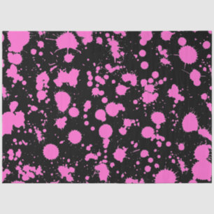 Schwarz und Fuschia Spritzer Malerische Kunst Seidenpapier