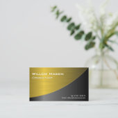 Schwarz und gebürstetes Gold, Visitenkarte (Stehend Vorderseite)