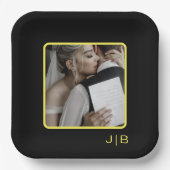 Schwarz und gelb anpassbar pappteller (Vorderseite)