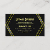 Schwarz und gelb leuchtend mit Coolem Logo Visitenkarte (Rückseite)