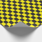 Schwarz und [Gelb] Schachbrett Schachbrett-Schachb Geschenkpapier (Ecke)