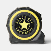 Schwarz und Gelb Star Funny Vater Geschenkhandschu Maßband (Vorderseite)