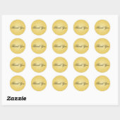 Schwarz und Gold 1.5" Durchmesser Danke Sticker (Blatt)