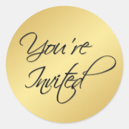 Schwarz und Gold 1,5" Durchmesser Rundaufkleber Runder Aufkleber